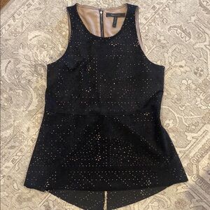 Black Sleeveless Top with Studded Design